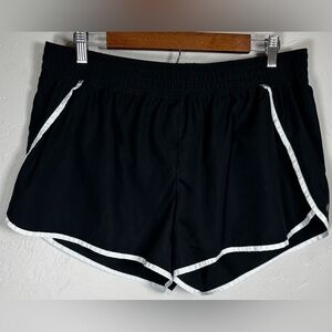 Champion Black Women's Athletic Shorts with White Trim Size XL